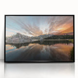 Large abstract wall art depicting South Dakota scenery in muted earth tones on a black framed acrylic.