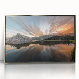 Mid-century modernist art depicting South Dakota scenery in muted earth tones on a framed acrylic panel.