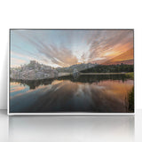 Framed acrylic print of South Dakota scenery in art deco style with soft pastel colors, ideal for modern nursery wall art.