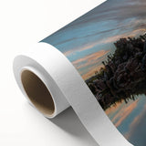 Art deco poster of South Dakota scenery in pastel shades on rolled canvas, suitable for nursery wall art or dining room.