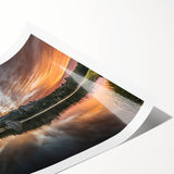 Extra large rolled print featuring line art flowers in soft gray tones, ideal for large living room wall decor.