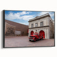Black and white vintage poster art of Memphis landscape on framed canvas, suitable for bedroom wall decor.