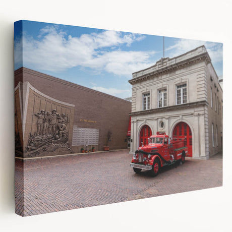 Memphis, Tennessee skyline in muted earth tones on a large stretched canvas, suitable for kitchen wall art.