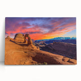 Black and white photograph of Arches National Park on a large stretched canvas, ideal for kitchen wall art.