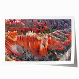 Extra large rolled print of Bryce Canyon in Utah, featuring deep red and orange rock formations.