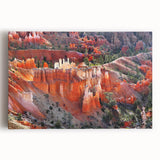 Black and white large art print of Bryce Canyon on stretched canvas, ideal for kitchen wall art.