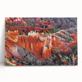 Black and white stretched canvas of Bryce Canyon, ideal for kitchen wall art or bedroom ambiance.