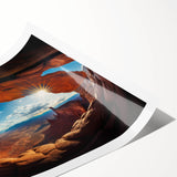Extra large wall art depicting a panoramic view of Canyonlands National Park in Utah, printed on rolled canvas.