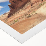 Art deco poster of Capitol Reef, Utah, in muted earth tones on rolled canvas, ideal for dining room wall art.