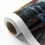 Art deco poster of Zion National Park on rolled canvas, featuring muted earth tones, ideal for nursery wall art.