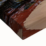 Large art featuring a black and white landscape painting of Zion National Park on stretched canvas.