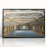 Large abstract wall art depicting a Vermont landscape in muted earth tones on a framed acrylic.