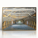 Large art print of a Vermont landscape in muted green and gold tones, framed in acrylic, ideal for modern art wall decor.