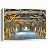 Extra large framed canvas featuring a vintage poster art of Vermont scenery in colorful hues, ideal for living room decor.