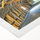 Art deco poster featuring a serene Vermont landscape on rolled canvas, ideal for dining room wall art.