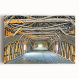 Black and white stretched canvas of a serene Vermont landscape, ideal for kitchen wall art.