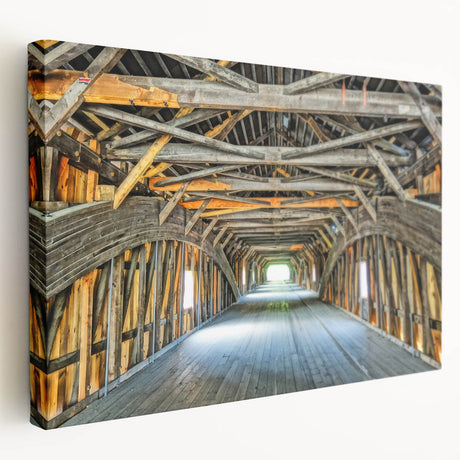 Vermont landscape on large stretched canvas, featuring green rolling hills and a blue sky, ideal for kitchen wall art.