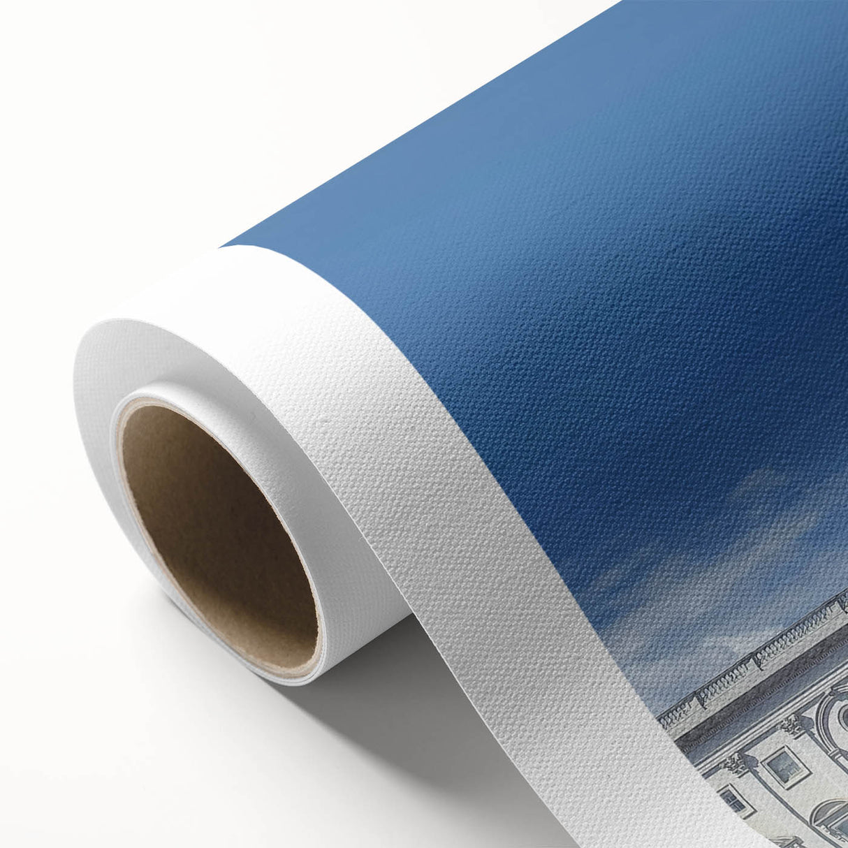 Art Deco poster of Washington D.C. Capitol in soft pastel hues on rolled canvas, ideal for nursery wall art.