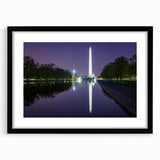 Colorful abstract art print of Washington DC monuments in vibrant hues on a large textured canvas.