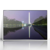 Acrylic print of Washington DC monument in art deco style with white frame, suited for modern art wall decor or nursery.