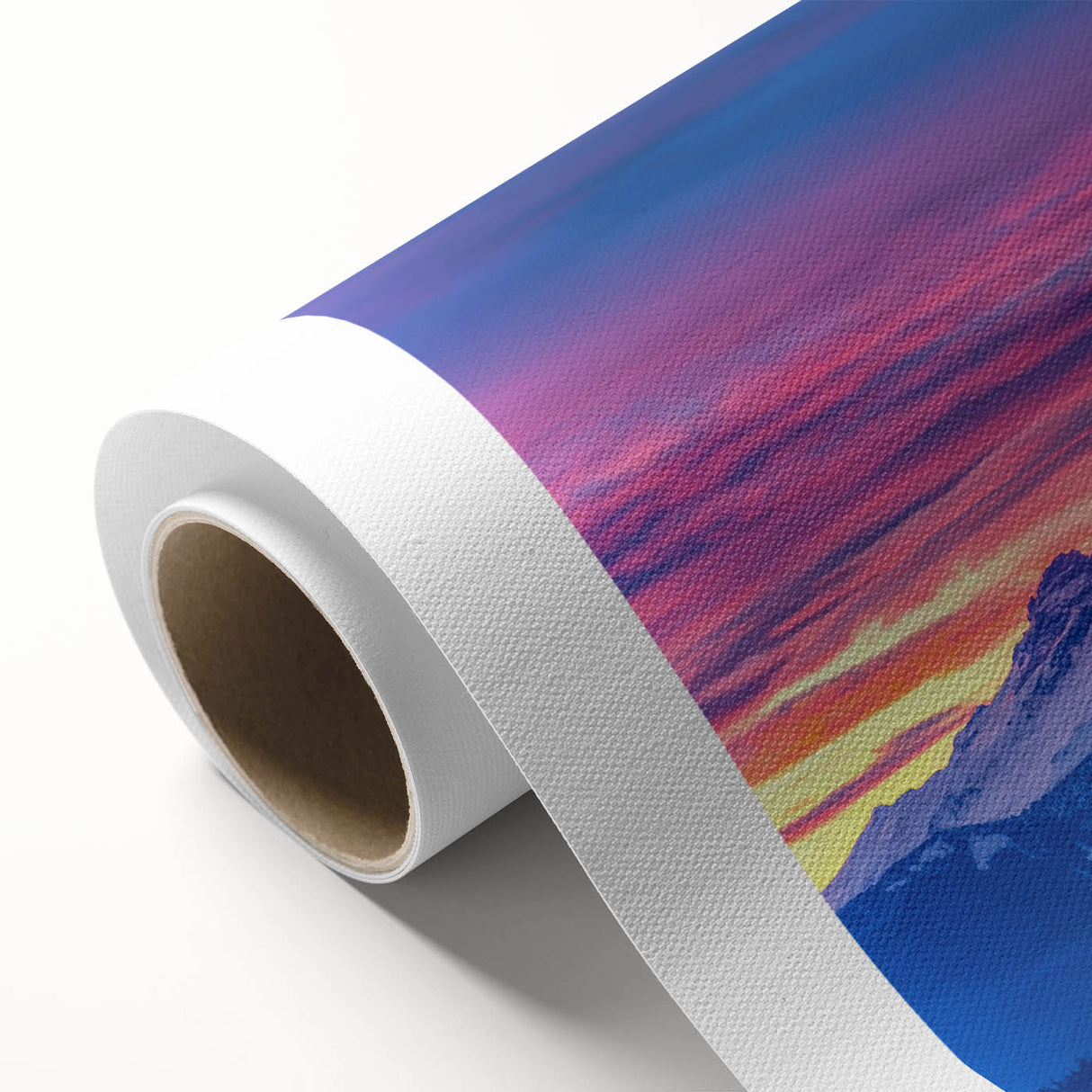 Art deco poster of Mount Rainier in pastel shades on rolled canvas, ideal for nursery wall art.