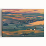 Black and white photograph of Palouse, Washington on stretched canvas, suited for kitchen wall art.