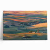 Black and white photograph of the Palouse hills on stretched canvas, ideal for kitchen wall art.