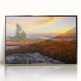 Mid-century modernist style large art print of West Virginia scenery, in gold tones on acrylic, ideal for nursery wall decor.