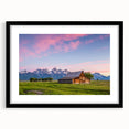 Extra large framed wall art of abstract Grand Tetons scenery in vibrant, textured colors, ideal for living room decor.