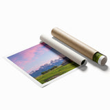 Rolled print of Grand Tetons landscape in muted earth tones, ideal for classy bathroom wall art.