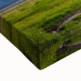 Black and white landscape art painting of the Grand Tetons on stretched canvas, suitable for bedroom wall decor.