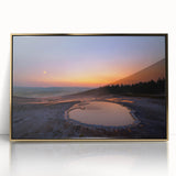 Framed acrylic print of Yellowstone scenery in muted earth tones, ideal for modern art wall decor.
