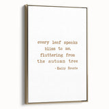 Framed canvas featuring a vintage-style landscape painting of autumn trees in gold and black tones.