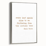 Framed canvas depicting a vintage-style landscape art painting with autumnal trees in vibrant colors.