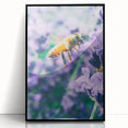 Large abstract wall art depicting spring themes in vibrant green and yellow hues, framed in black acrylic.