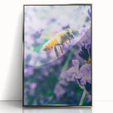 Mid-century modernist art depicting spring with pastel colors on a silver-framed acrylic, ideal for nursery wall art.