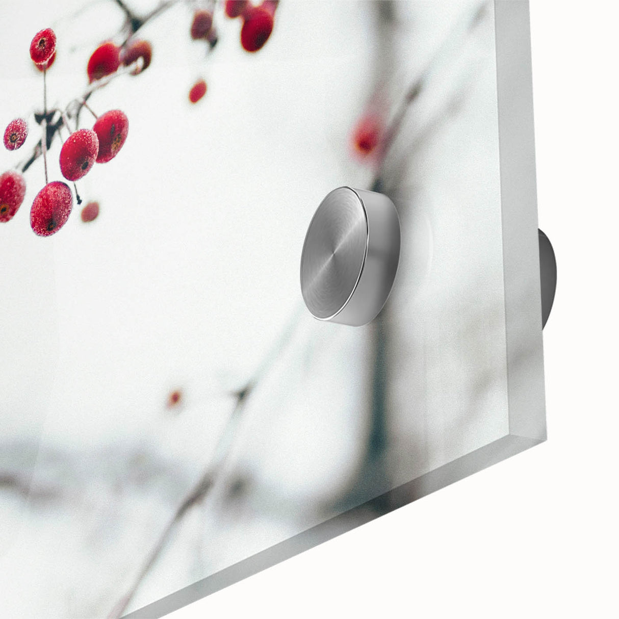 Large abstract wall art in cool blue and white tones, acrylic glass, ideal for dining room art.