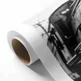 Art Deco style poster featuring colorful vintage cars on rolled canvas, ideal for nursery wall art.