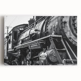 Black and white stretched canvas featuring a vintage vehicle design, ideal for kitchen wall art.
