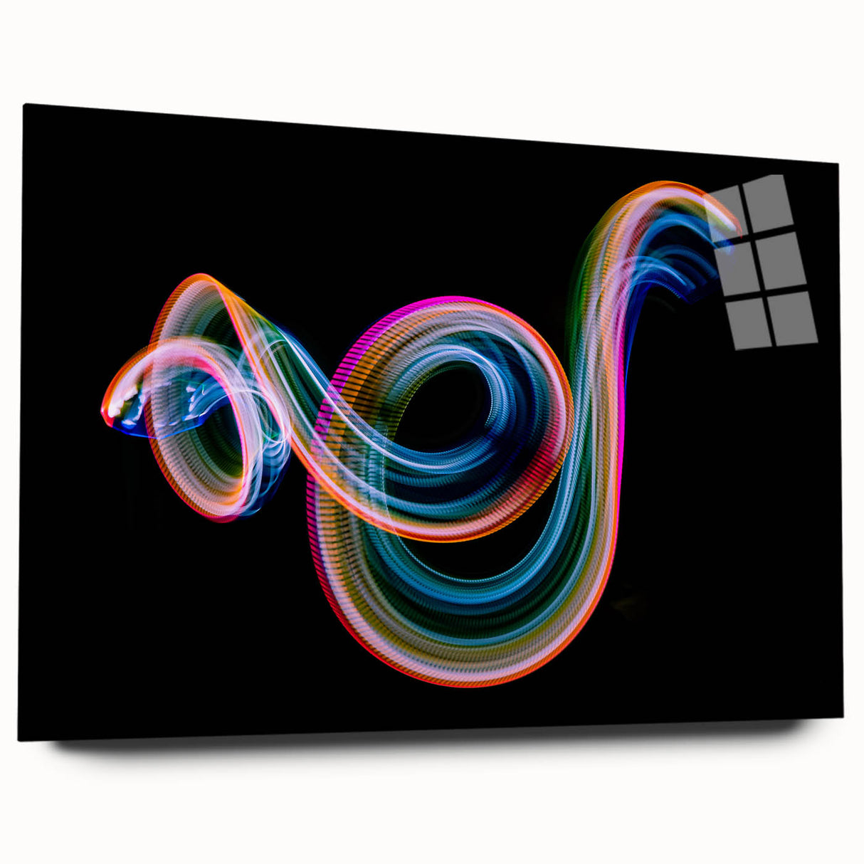 Neon Light Swirl Wall Art – Dynamic Abstract Modern Photography