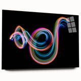 Neon Light Swirl Wall Art – Dynamic Abstract Modern Photography