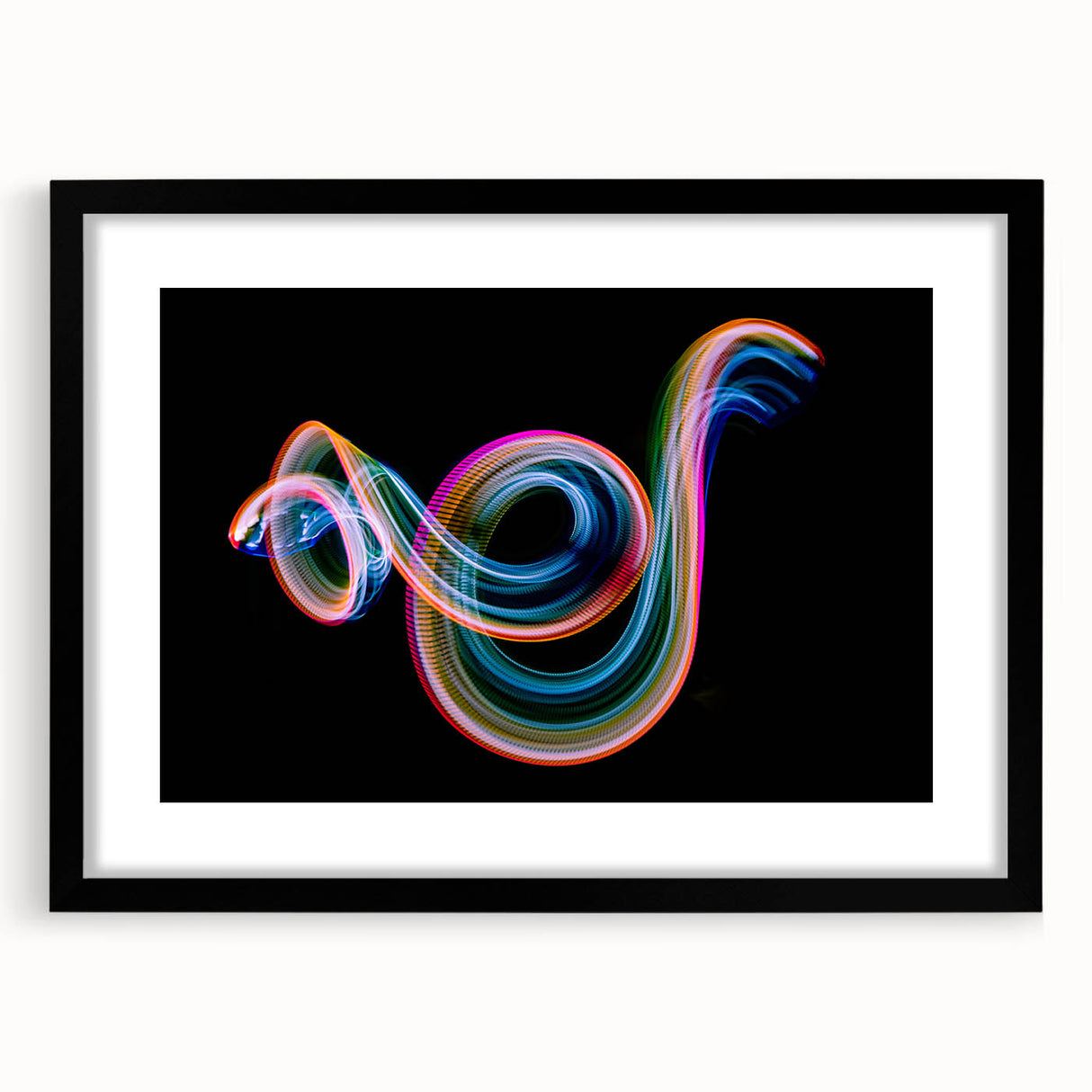 Neon Light Swirl Wall Art – Dynamic Abstract Modern Photography