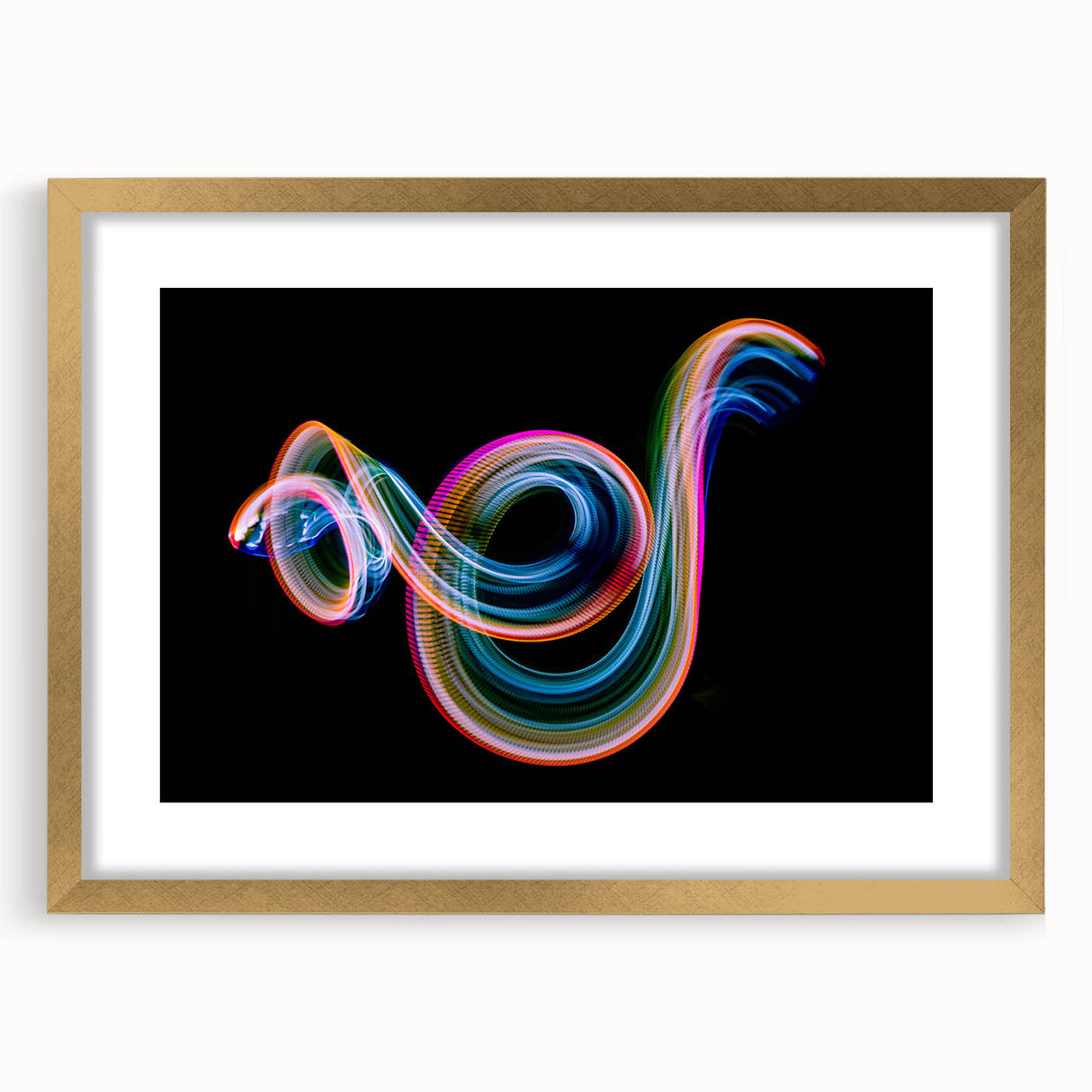 Neon Light Swirl Wall Art – Dynamic Abstract Modern Photography