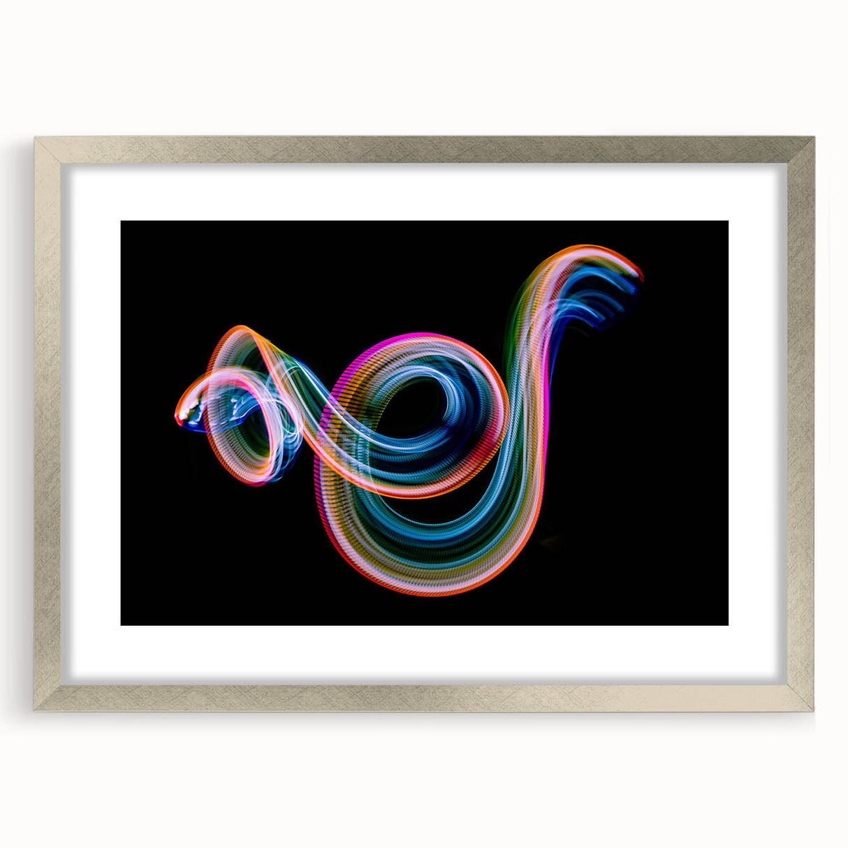 Neon Light Swirl Wall Art – Dynamic Abstract Modern Photography