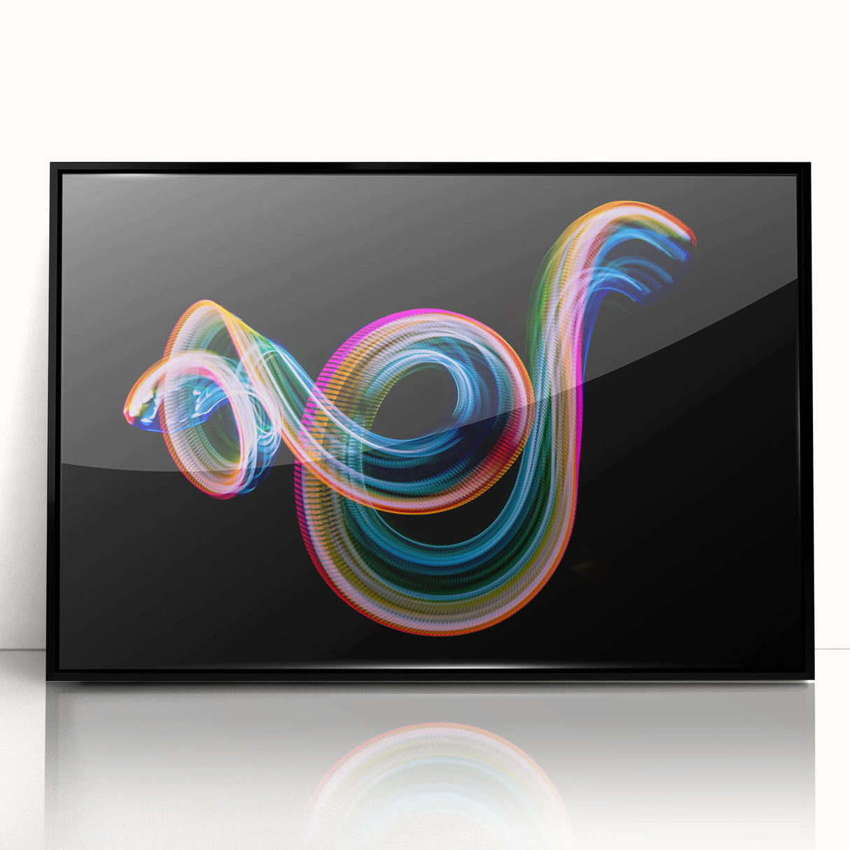 Neon Light Swirl Wall Art – Dynamic Abstract Modern Photography