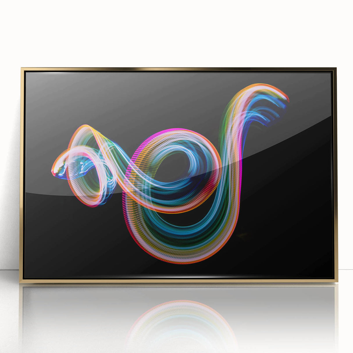 Neon Light Swirl Wall Art – Dynamic Abstract Modern Photography