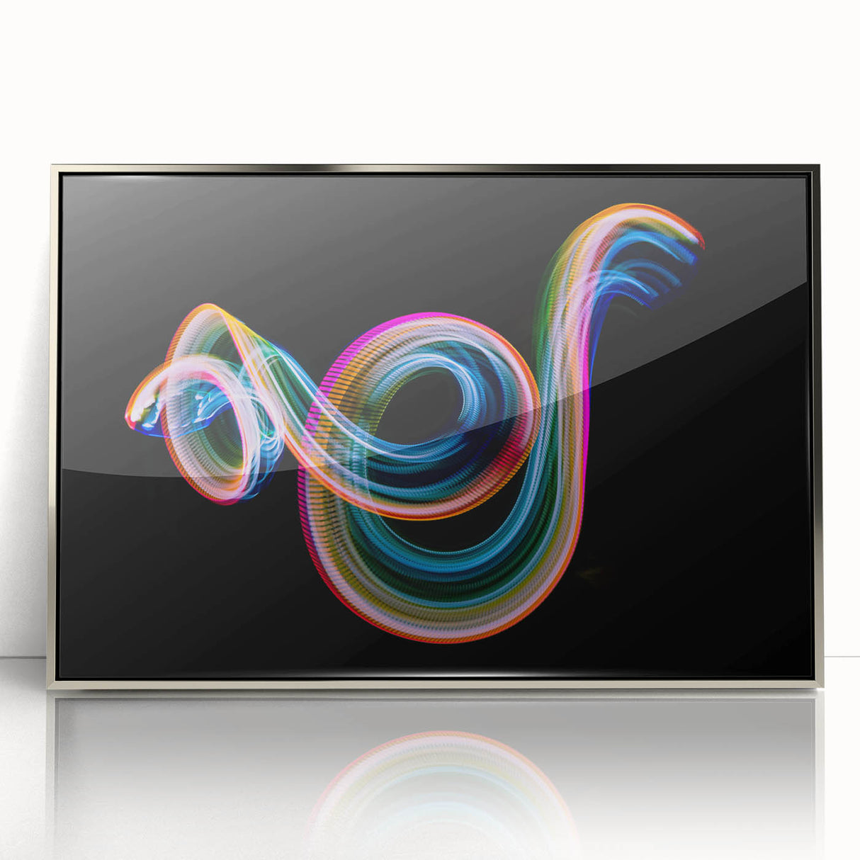 Neon Light Swirl Wall Art – Dynamic Abstract Modern Photography