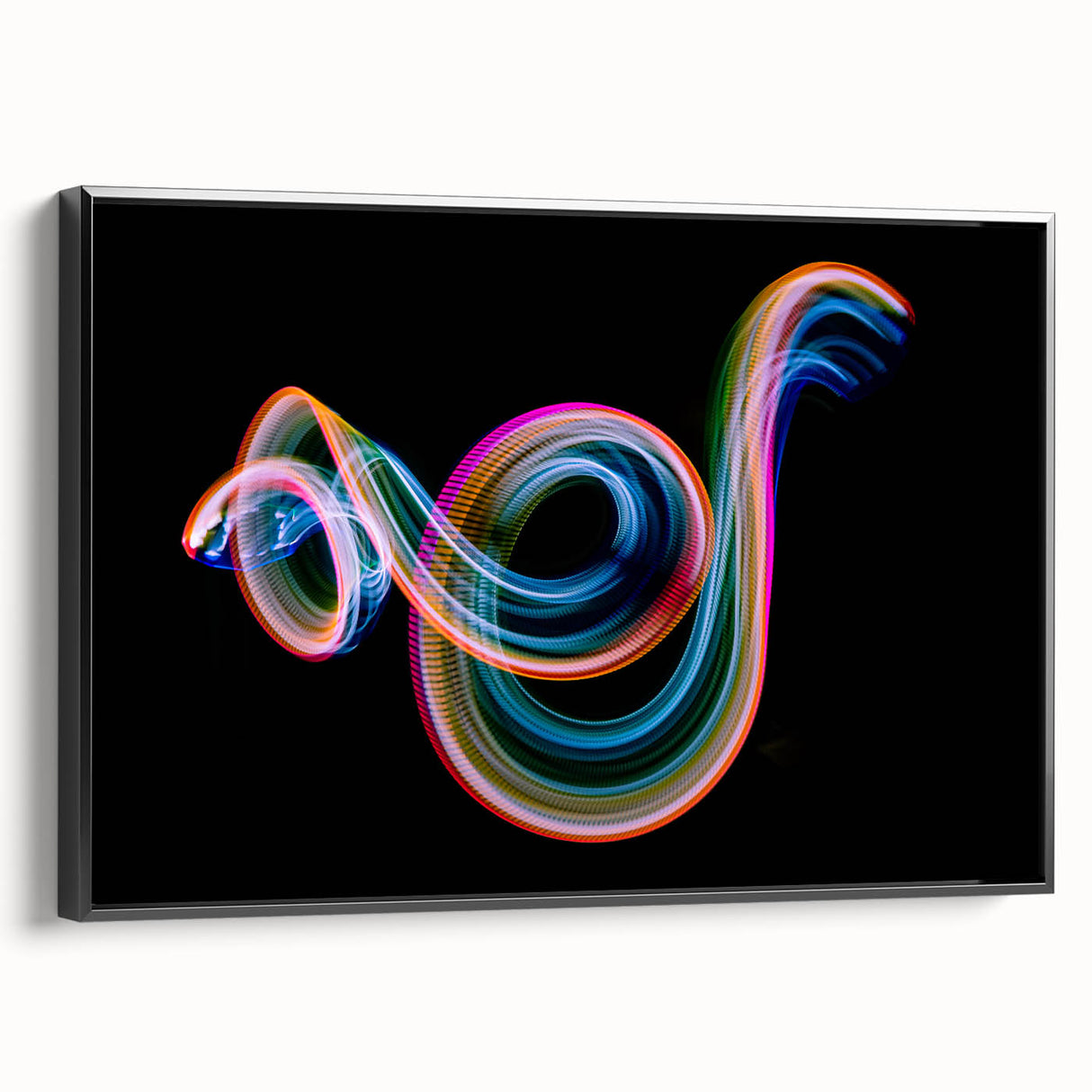 Neon Light Swirl Wall Art – Dynamic Abstract Modern Photography
