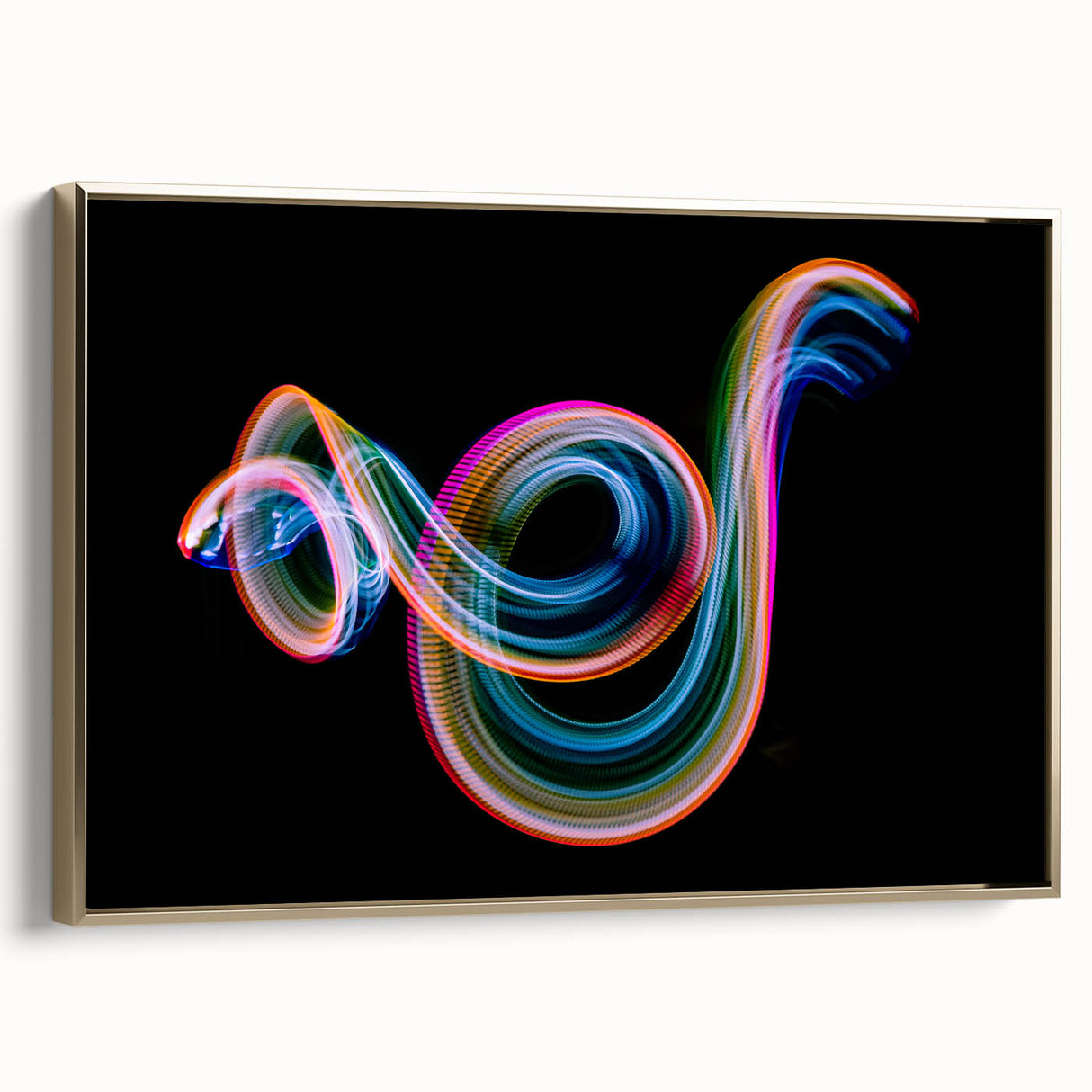 Neon Light Swirl Wall Art – Dynamic Abstract Modern Photography