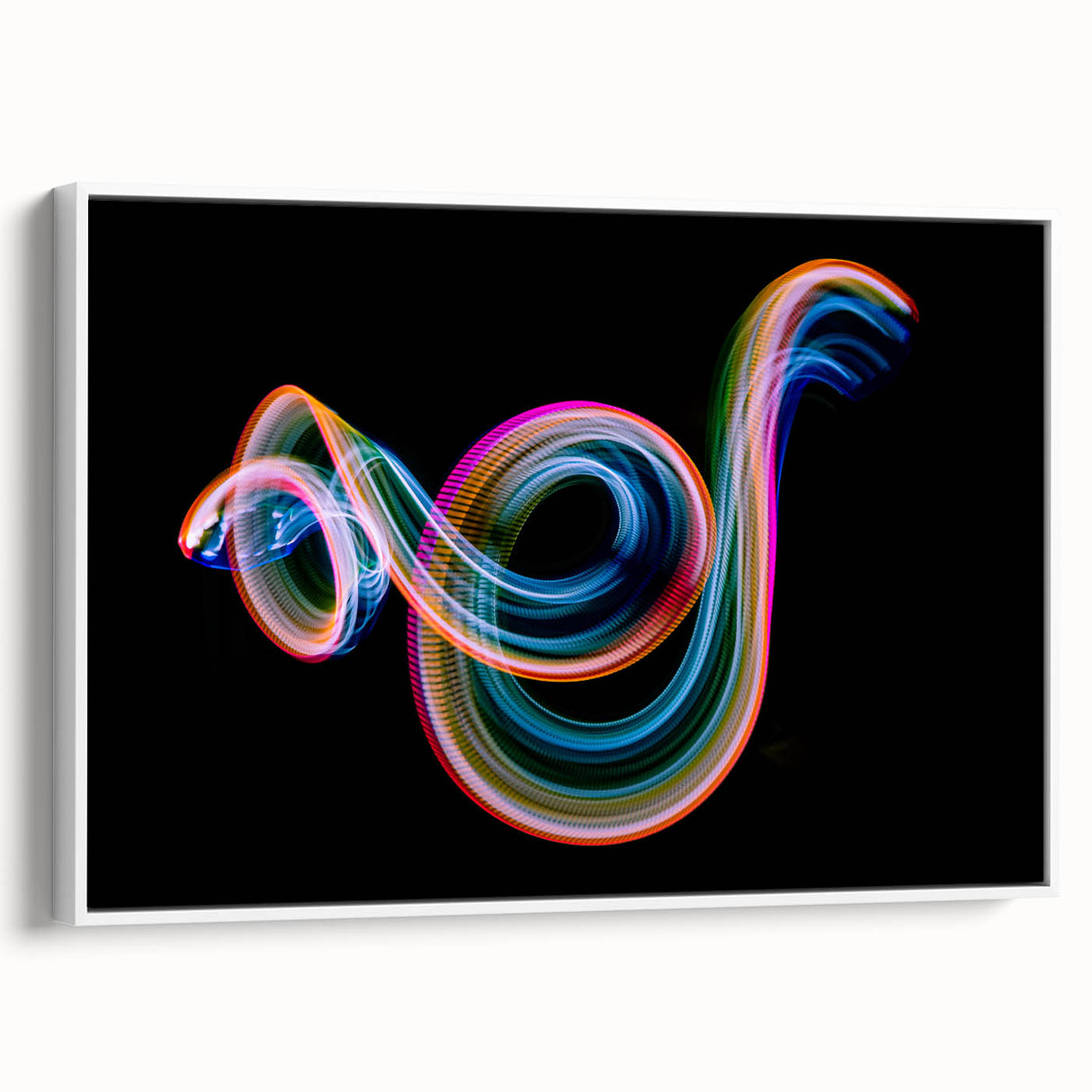 Neon Light Swirl Wall Art – Dynamic Abstract Modern Photography